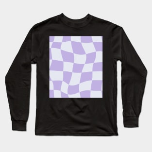 Lilac Swirl Checkered Pattern Y2K Danish Pastel Pattern Long Sleeve T-Shirt